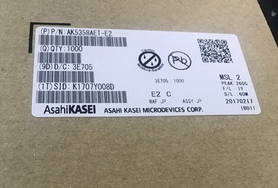 AK5358AET 24-bitowy 96kHz ADC 102dB SNR Niska moc, I2S Wyjście -40°C do +85°C Kompaktowy 16-TSSOP
