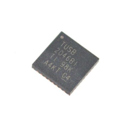 TUSB2046BIRHBR 4-port USB 2.0 Hub Controller z 12Mbps/1.5Mbps Wsparcie zintegrowanych nadajników 3.3V Operator Low EMI Power Saving Mode and Industrial Temper Range (-40°C do 85°C)