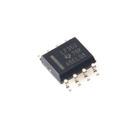 LF353DR Dual JFET Op-Amp 4MHz Przepustowość niska hałas Wysoka impedancja wejścia Szeroki zakres zasilania (± 18V) Niska moc Szybka prędkość przesuwania TO-99 / pakiet DIP - Idealny do obwodów audio i precyzyjnych