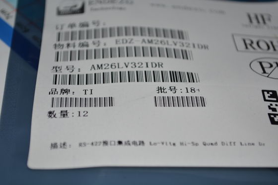 AM26LV32IDR Poczwórny odbiornik różnicowy, działanie 3 V do 3,6 V, 32 Mb/s, ±15 kV ESD, Fail-Safe, 8 kV HBM, przemysłowa temp., TTL/CMOS dla sieci RS-422/485