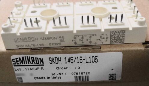 SKDH116/16-L105 1600V 116A Moduł IGBT 3-fazowy Most Boost Chopper Zintegrowany NTC Wysoki Prąd Prężny 950A SEMIPONT6 Pakiet Press-In Pin UL Certyfikowany dla UPS i napędów