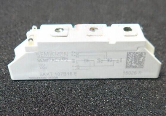 SKKT107B16E 1600V 107A Moduł podwójnego tyrystora Niska VF 1,35V 2,4kA Prąd udarowy AlN Ceramiczna podstawa Styki dociskowe SEMIPACK1 Izolowany Certyfikat UL do Soft Starterów i Falowników